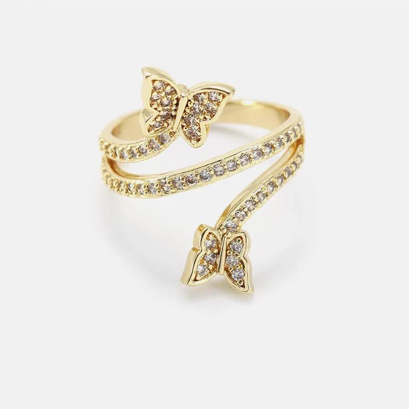 טבעת חיות פרפר יפה בעבודת יד