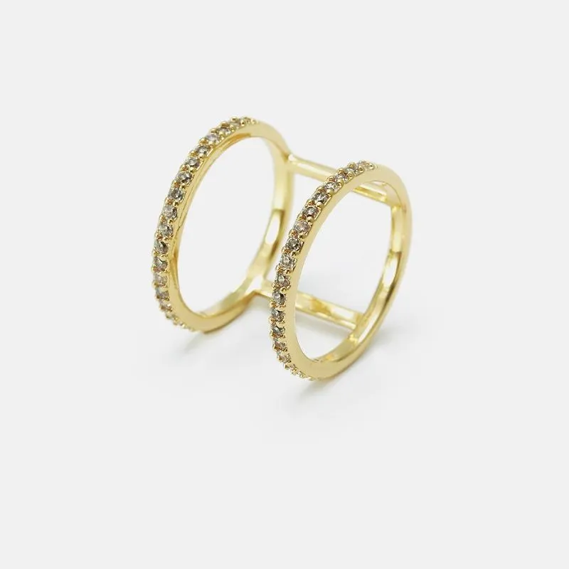 טבעת אופנה מצופה זהב לנשים