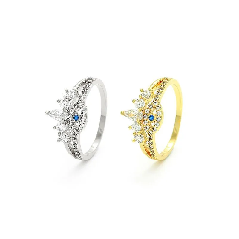 טבעת עין הרע מכסף מצופה זהב