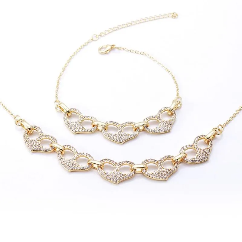 סט תכשיטי לב שרשרת צמיד