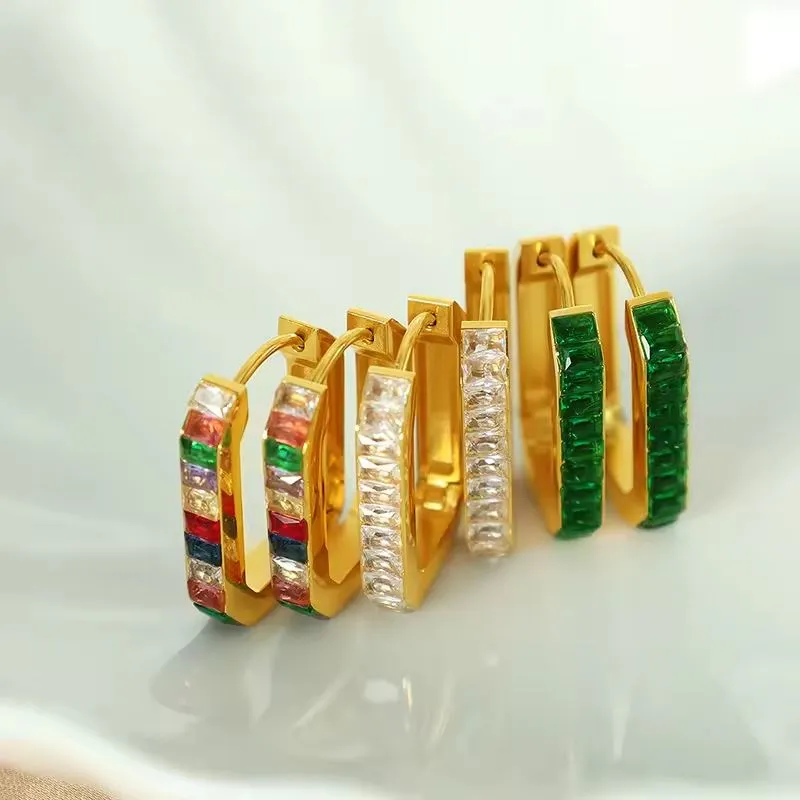 עגילים גיאומטריים מנירוסטה